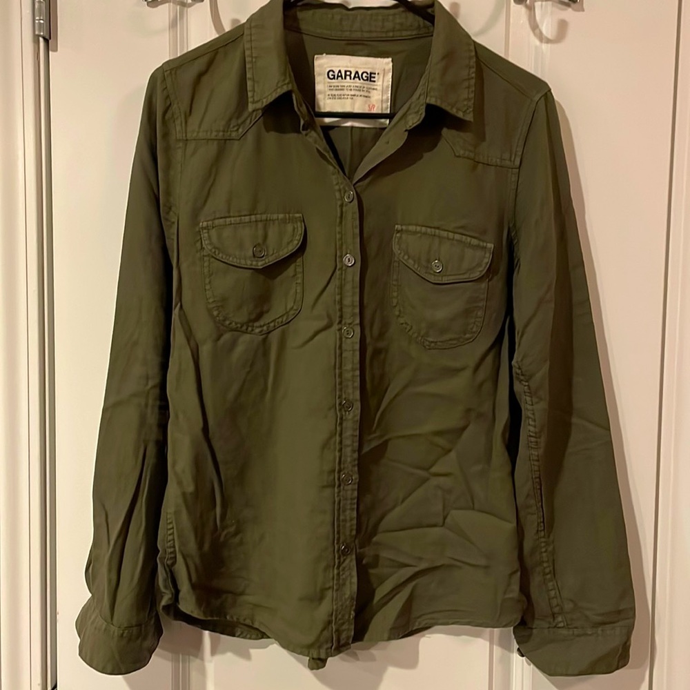 Green Button Down - image 1